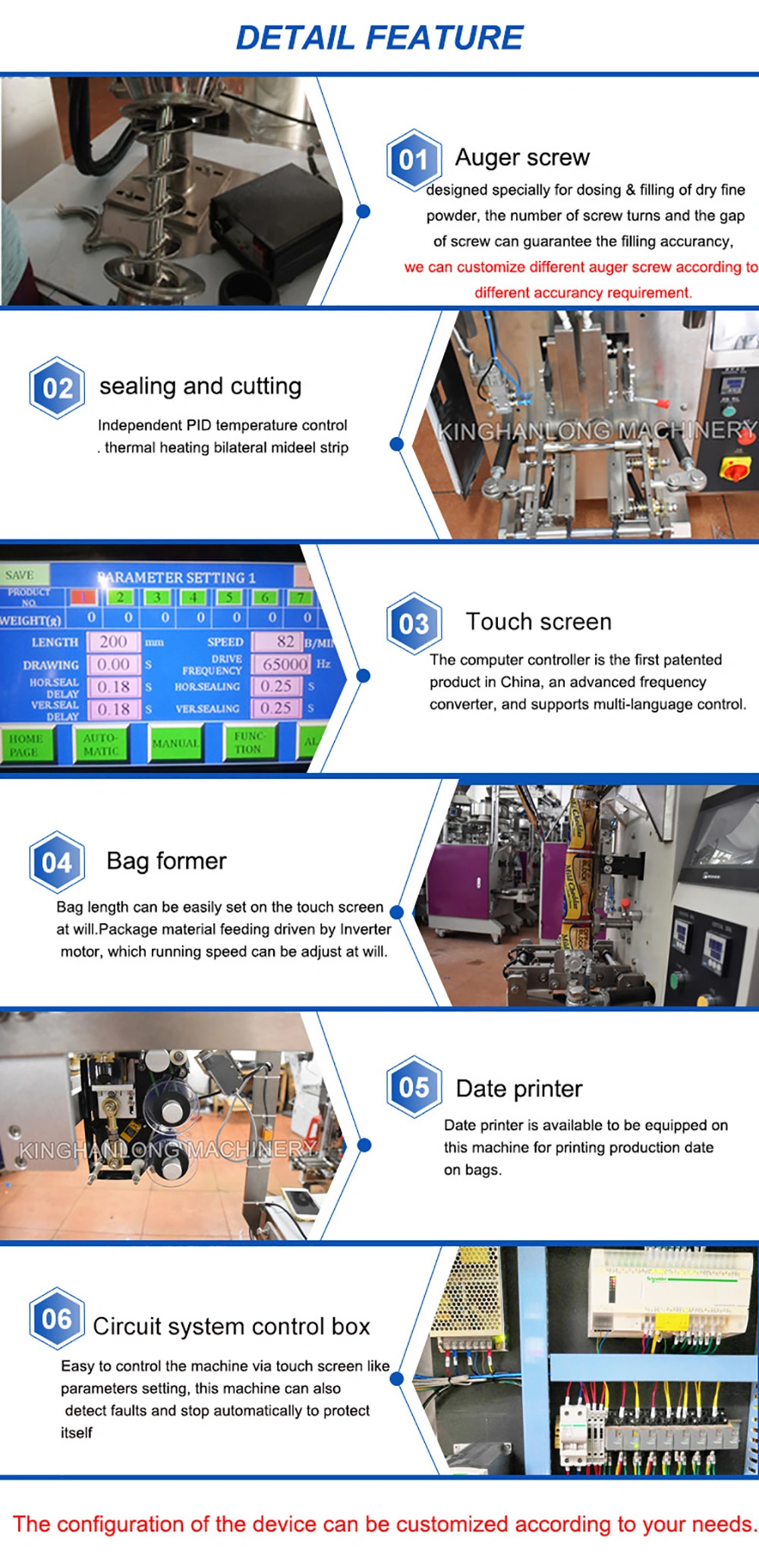 Fully Automatic Vertical Screw Auger Weighing 4 Corner Powder Form Fill Seal Wrapping Flow Packaging Packing Filling Sealing Machine